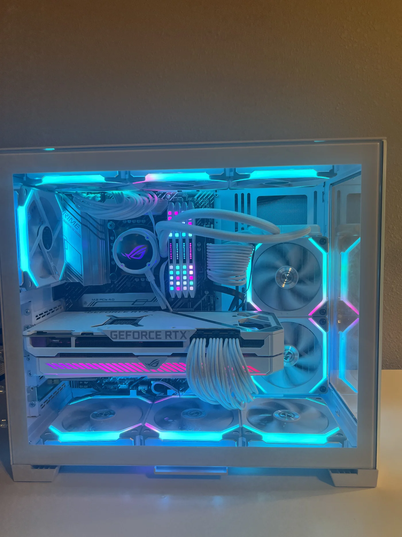 A side view inside Shayde's own white PC